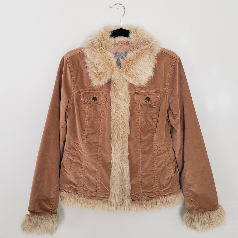 Brown and Tan Jacket with Fur